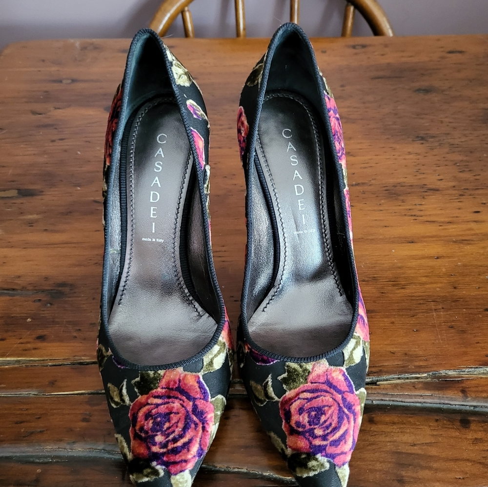 Casadei floral stilettos 7.5 - hardly worn - made in Italy - Picture 3 of 10